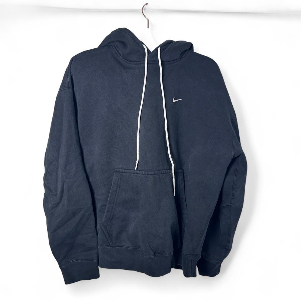 Size Medium - Nike Solo Swoosh Men's Fleece Pullover Hoodie ' Black '